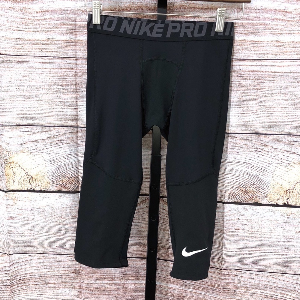 Nike Pro Dri-Fit Black Cropped Compression Leggings Base Layer Size L